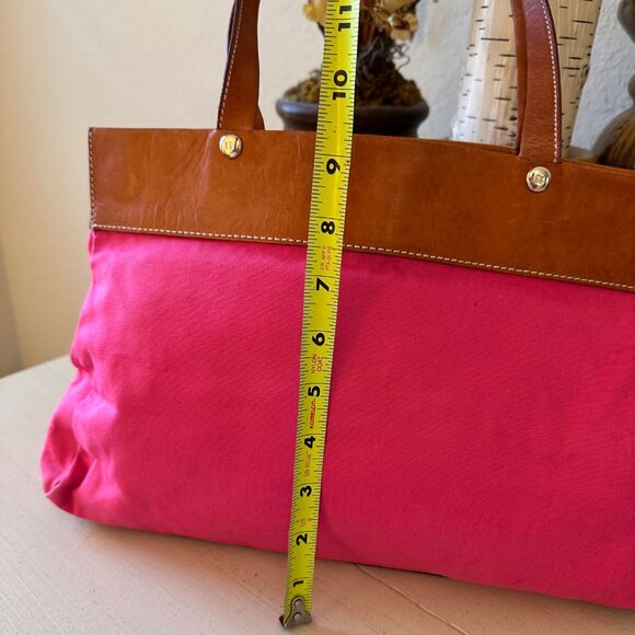 kate spade pink canvas and leather tote bag-VGVC - Picture 10 of 10